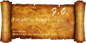 Forján Ozmin névjegykártya